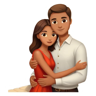 Elegant girl and man hugging together in Montenegro sunset  sticker