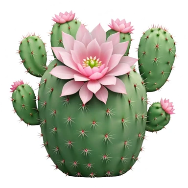 Pastel green cactus with a little pastel pink flower sticker