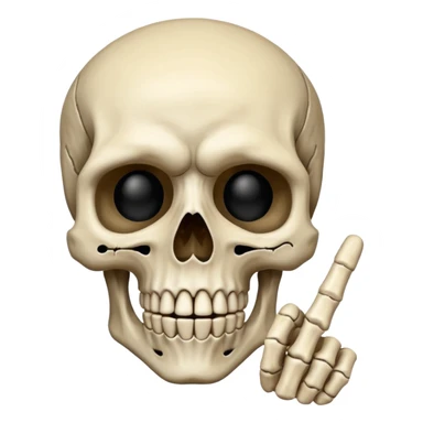 Skeleton head with middle finger up sticker