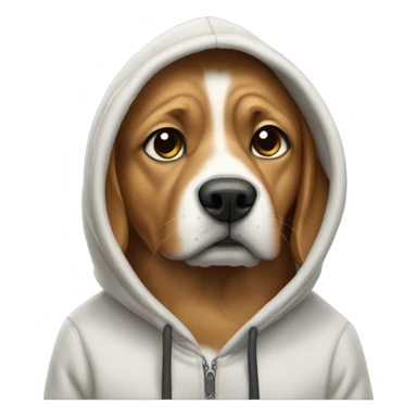 Dog wearing a hoody  sticker
