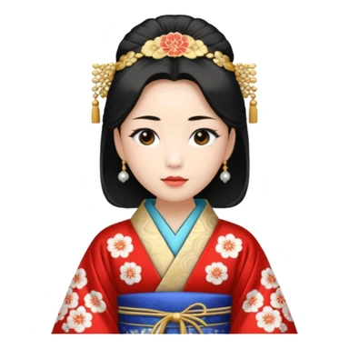 Japanese Princess with in ceremonial robe kimono sticker