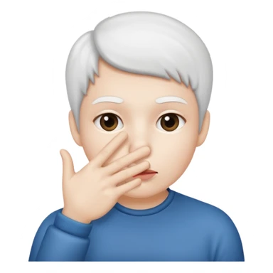 Solid White color Shh finger and hand emoji sticker