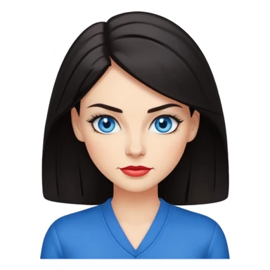 Sassy, cool and fun dark hair woman with blue eyes - raised brow + smirk sticker