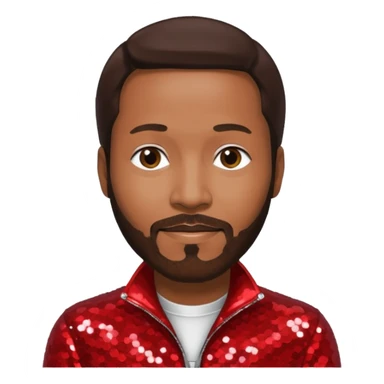 Marvin Gaye with dark brown hair, red sequin outfit sticker