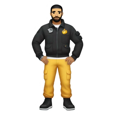 drake standing facing back and he has a jumpsuit on with his arms behind his back with handcuffs - transparent bakground sticker