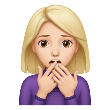 scared woman with her hand on mouth sticker