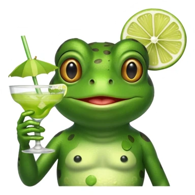 Frog and margarita  sticker
