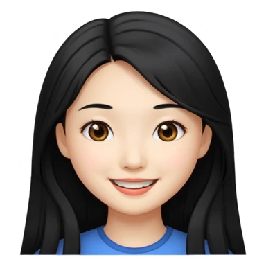 Pretty Asian girl with money long hair sticker