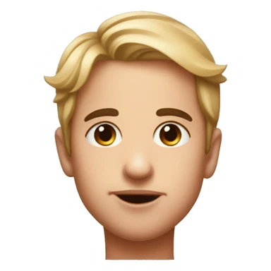 Eyebrows raised, lip bite, squinting eyes and rosy cheeks sticker