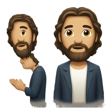 Señor Jesucristo barba y cabello dorado  sticker