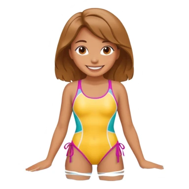A cartoon girl in swimsuit sticker