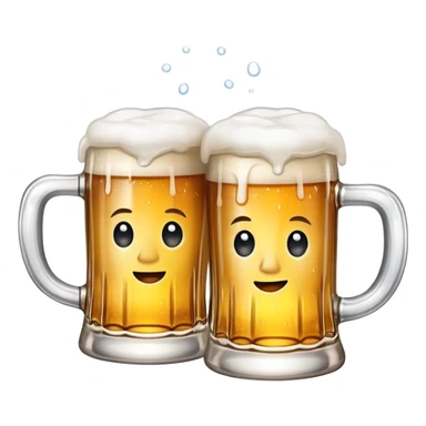 two clinking beer mugs sticker