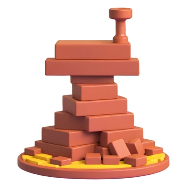 anvil with bricks stacked on top sticker