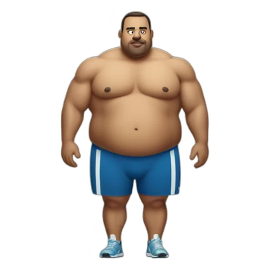Fat man Portuguese in a gym sticker