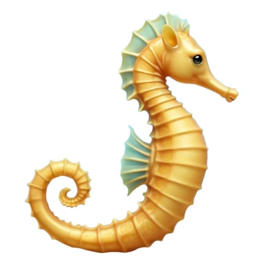 Beautiful and Majestic Sea Horse Portrait Emoji, Head and body rendered in serene repose with a gentle, content smile, showcasing a slender, elegantly curved seahorse with a softly coiled tail and eyes gently closed in peaceful slumber, Simplified yet exquisitely endearing features, highly detailed, glowing with a soft, drowsy aquatic light, high shine, relaxed and utterly enchanting, stylized with an air of majestic marine beauty, soft glowing outline, capturing the essence of a beautiful and majestic seahorse that embodies the enchanting spirit of the ocean! sticker