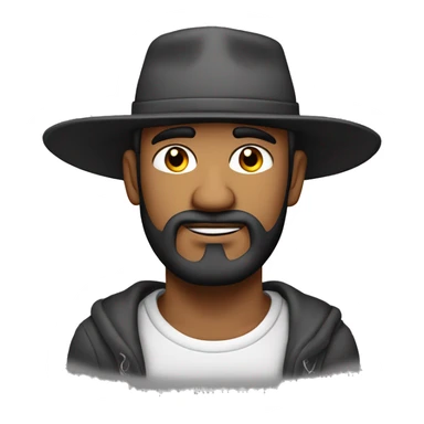 Hombre de tez clara, con ojos claros, barba fina, sin bigote, gorra negra bordada, y sudadera gris. Expresión relajada y estilo urban sticker