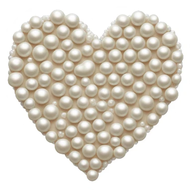 a perfectly shaped heart made out of pearls sticker