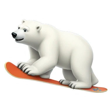 Polar bear snowboarding sticker