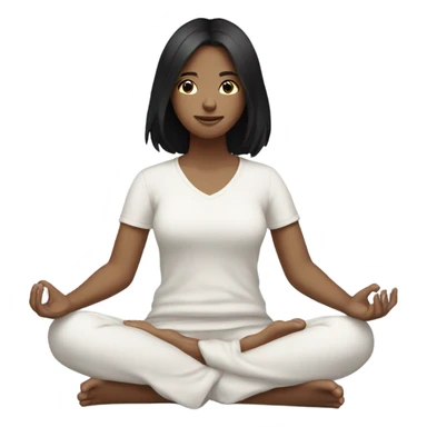 White teen girl with black hair meditating sticker