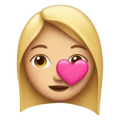 Face with pink kissing heart sticker