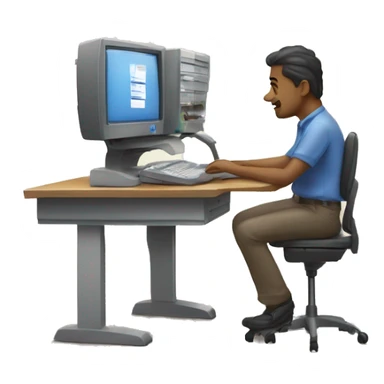 persona trabajando con una computadora sentado con las piernas cruzadas sticker