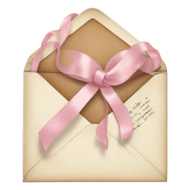 vintage love letters in envelope tied with a baby pink ribbon  sticker
