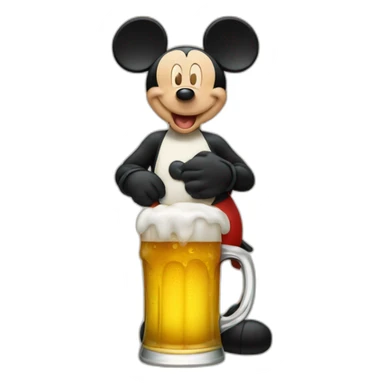 Mickey qui boit une bière sticker