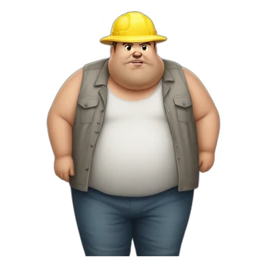 fat guy shitty job sticker