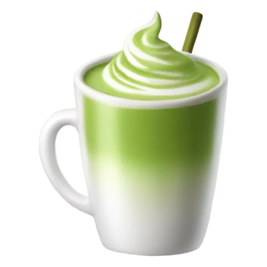 Realistic Matcha latte in white mug sticker