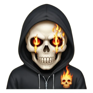 Bro I wanna skull with hoodie on the hoodie has to be on fire and I want matrix blood with the codes and weird numbers spilling out eyes and mouth almost give him a diamond grill in his mouth make it shinny where is the matrix symbols  but trix across his forehead in matrix symbols sticker