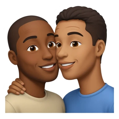2 black guys kissing sticker