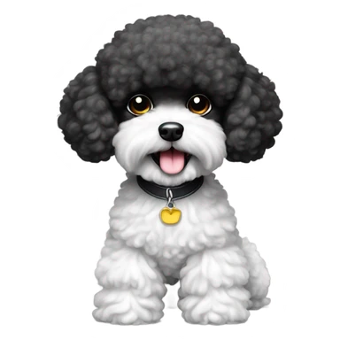 black and white toy poodle sticker