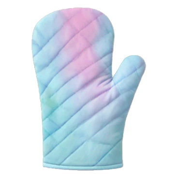 Realistic pastel tie dye oven mitt. sticker