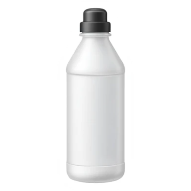 small upright plastic bottle with pointed cap or brush applicator, matte white or pale beige tones, slim slightly cylindrical shape, school or office use, tip with small bead of opaque liquid, no text or extras, apple emoji style, soft lighting, subtle shadows, transparent background, emoji scale sticker