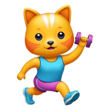 generate a logo for me. We're doing a AI virtual pet company. This pet will help with your fitness. Track your workout record and health status. And it will assign tasks to you and push you to keep fitness

we should do "cartoon" style. Color should be matching the topic of fitness sticker