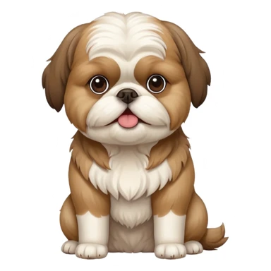An overweight shih tzu dog sitting up on its hind legs begging for a treat  sticker