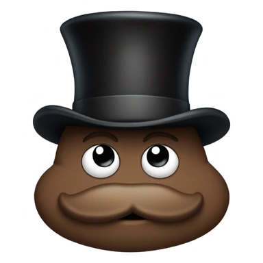Poo with top hat sticker