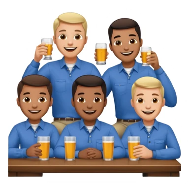 men eating at restaruant sticker