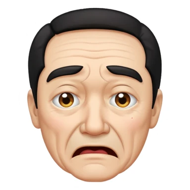 old man crying with black hair sticker