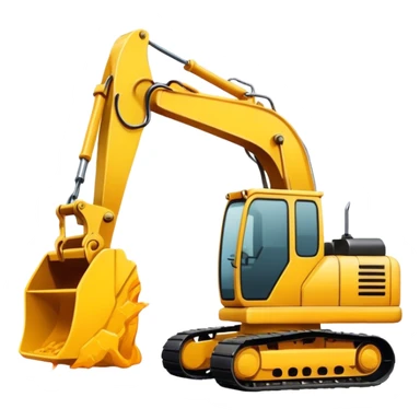 create a simple emoji of a yellow excavator with an explosion symbol near the bucket sticker