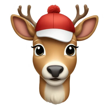 Cute reindeer with baseball hat  sticker