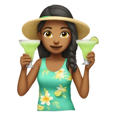 A girl drinking margaritas  sticker