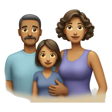 Latin family emoji mom,dad, daughter and son sticker
