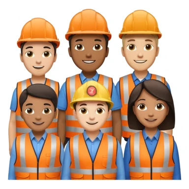 group of multiracial railway engineers sticker