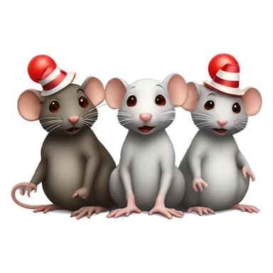 Three rats discussing something with clown red noses sticker