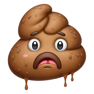 sad disappointed poop character sticker