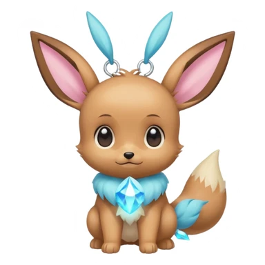 Kawaii Shiny Colorful Cartoon Anime Pastel Baby Innocent Chibi Kawaii Cute Adorable Eevee Full Body sticker