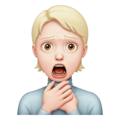 make a person choking themselves with terror in their eye sticker