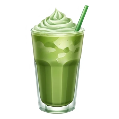 Iced matcha latte with ice cubes sticker