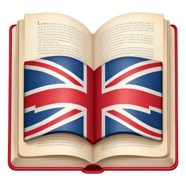 An open book with English flag pattern on it sticker